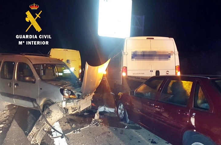 Provoca varios accidentes tras conducir en sentido contrario por la A-66