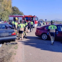 Cuatro heridos graves en un accidente en Montijo (Badajoz)