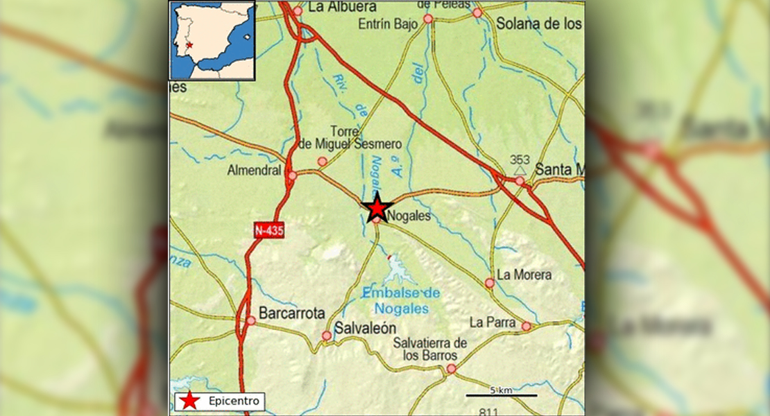 Terremoto detectado en la provincia de Badajoz