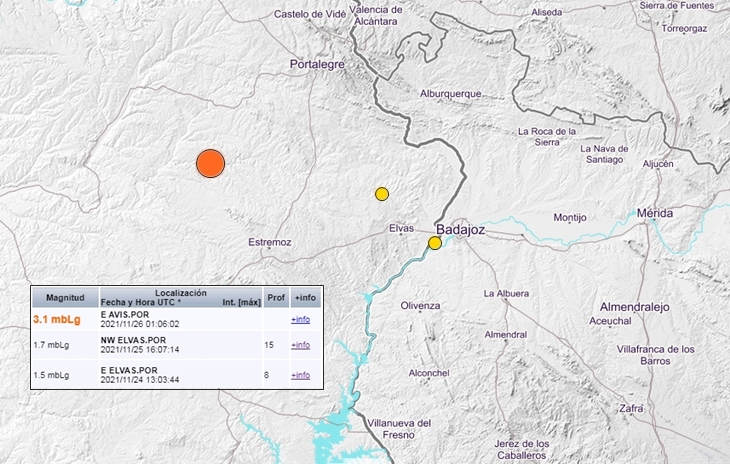 Nuevo terremoto, esta vez más fuerte, en la zona de Elvas/Badajoz
