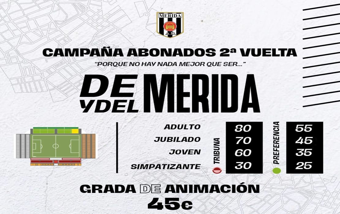 El Mérida saca el abono de media temporada