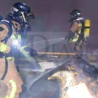 Incendio en una nave del Polígono El Nevero de Badajoz