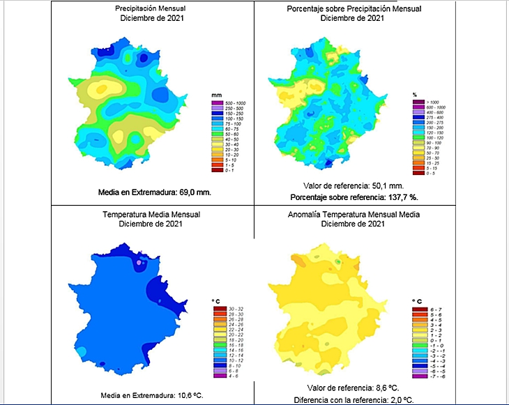 AEMET: Balance de diciembre en Extremadura