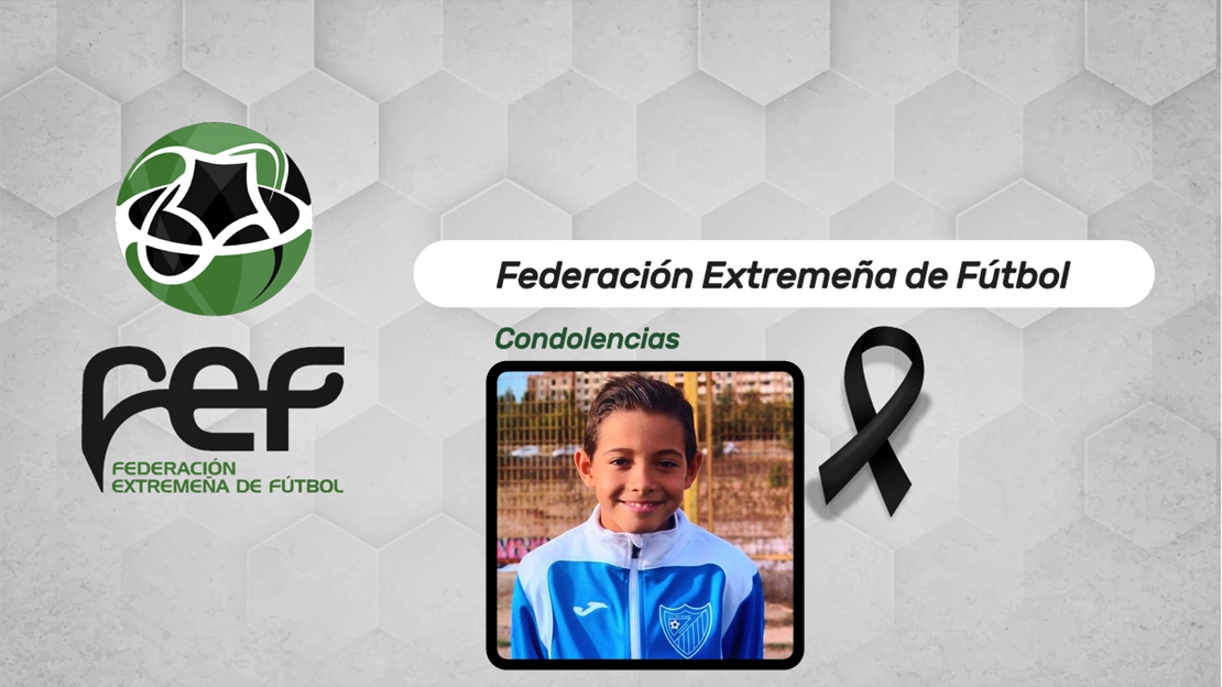 La Federación Extremeña de Fútbol lamenta la muerte de Saúl con 11 años