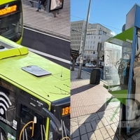 Una conductora abandona el lugar tras provocar un accidente con un autobús en Badajoz