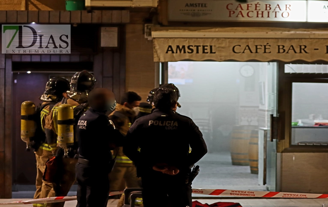 Incendio en un conocido bar del centro de Badajoz