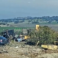 Un accidente provoca una gran retención en la autovía a la salida de Mérida