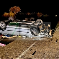 Varios heridos en un accidente de tráfico esta madrugada cerca de San Vicente de Alcántara