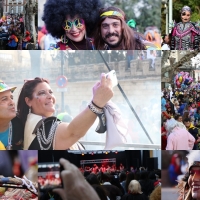 Gran ambiente en las calles de Badajoz para celebrar el regreso del Carnaval