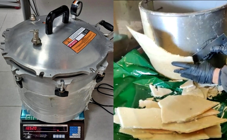 Intervenida una olla express con cocaína en la provincia de Badajoz procedente de Chile