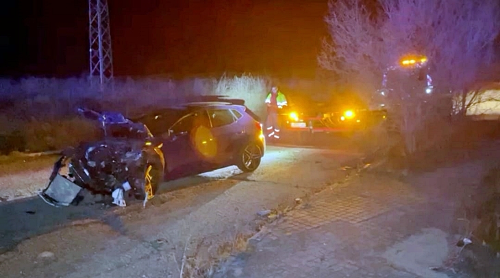 Colisión en el cruce de la carretera de Campo Maior (Badajoz)