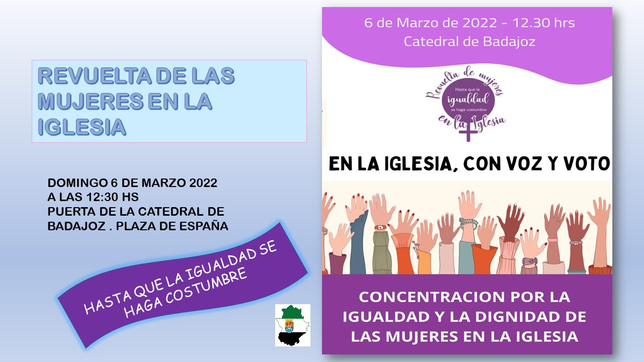 &#39;Revuelta de Mujeres en la Iglesia&#39; convoca una concentración este domingo en Badajoz