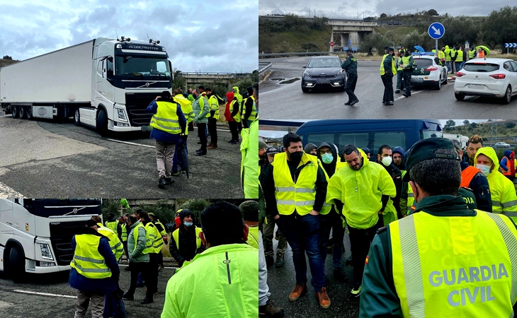 Extremadura se suma a la huelga indefinida de transportistas