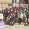 Concentración a las puertas de la Catedral de Badajoz para reivindicar el papel de la mujer en la Iglesia