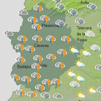 Lluvia y alerta por fuertes rachas de viento este jueves en Extremadura