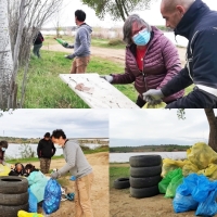 Recogen más de cien kilos de residuos en la ribera del Guadiana