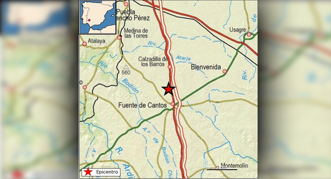 Detectado un terremoto en la provincia de Badajoz