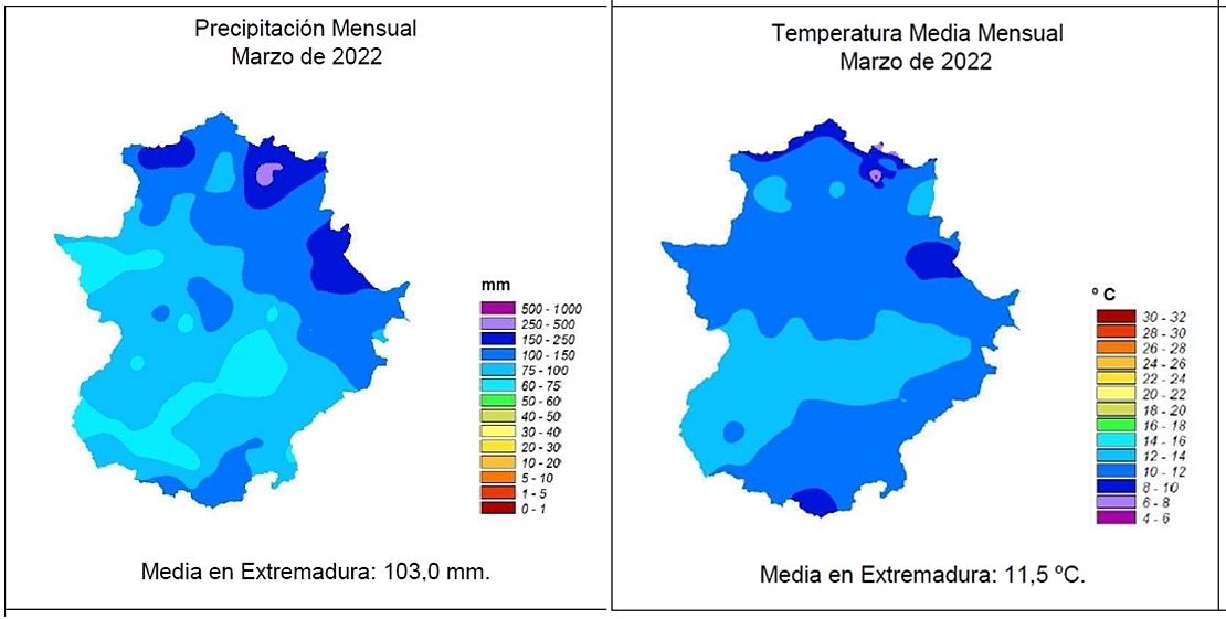 AEMET: Balance climatológico del mes de marzo en Extremadura