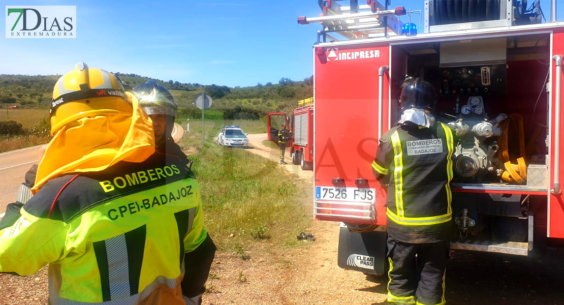 Un incendio calcina un vehículo en la EX-110 (BA)