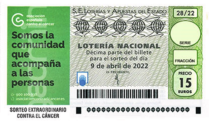 Miles de euros en juego en el Sorteo Extraordinario de la Lotería Nacional en favor de la AECC