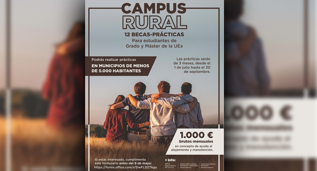 12 becas universitarias para realizar prácticas en municipios de menos de 5.000 habitantes