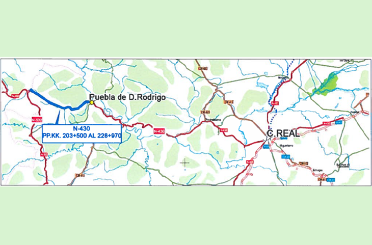 6,9 M€ para arreglar la N-430 entre Badajoz y Ciudad Real