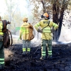 Bomberos forestales evitan el descontrol de un incendio entre Mérida y Don Álvaro