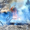 Incendio en la carretera de CC, en la salida por Badajoz