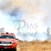 Siete horas de trabajos en un incendio en la Nacional 523 (Badajoz)
