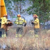 Siete horas de trabajos en un incendio en la Nacional 523 (Badajoz)