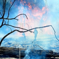 Incendio en la carretera de CC, en la salida por Badajoz