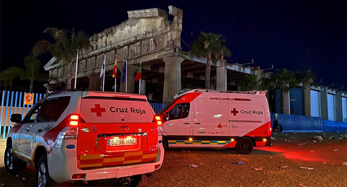 Trasladan a una menor al hospital tras una caída en el ferial de Badajoz