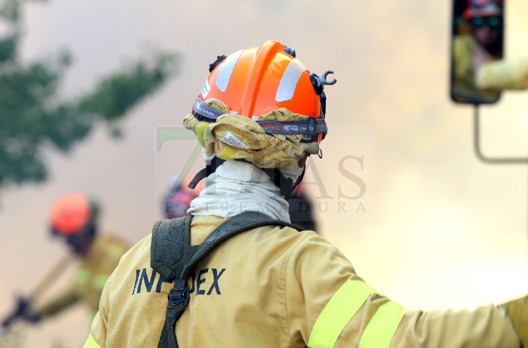 Grave incendio forestal entre Sagrajas y Novelda del Guadiana (BA)