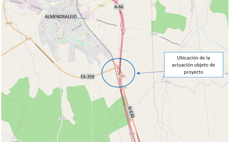 Así será la modificación del semienlace de la autovía Ruta de la Plata (A-66) en Almendralejo