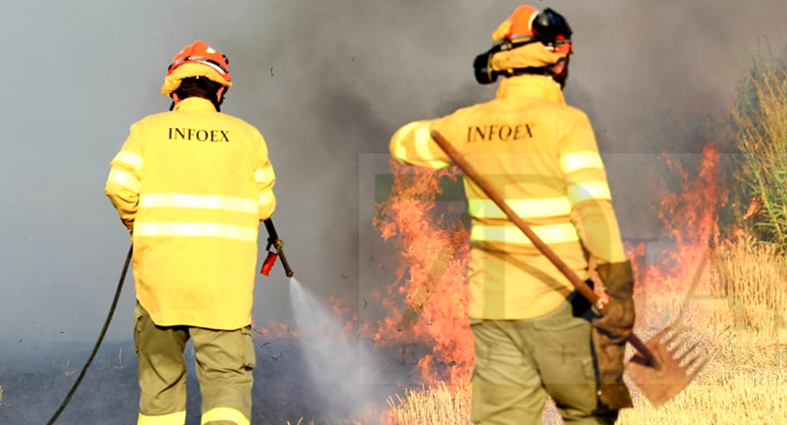 Estabilizado el incendio que había puesto en peligro algunas infraestructuras en las Vegas Altas