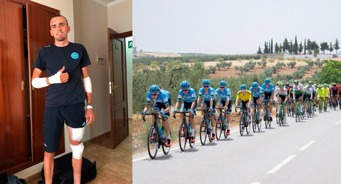 Una caída masiva en la Vuelta a Extremadura acaba con dos ciclistas en el hospital