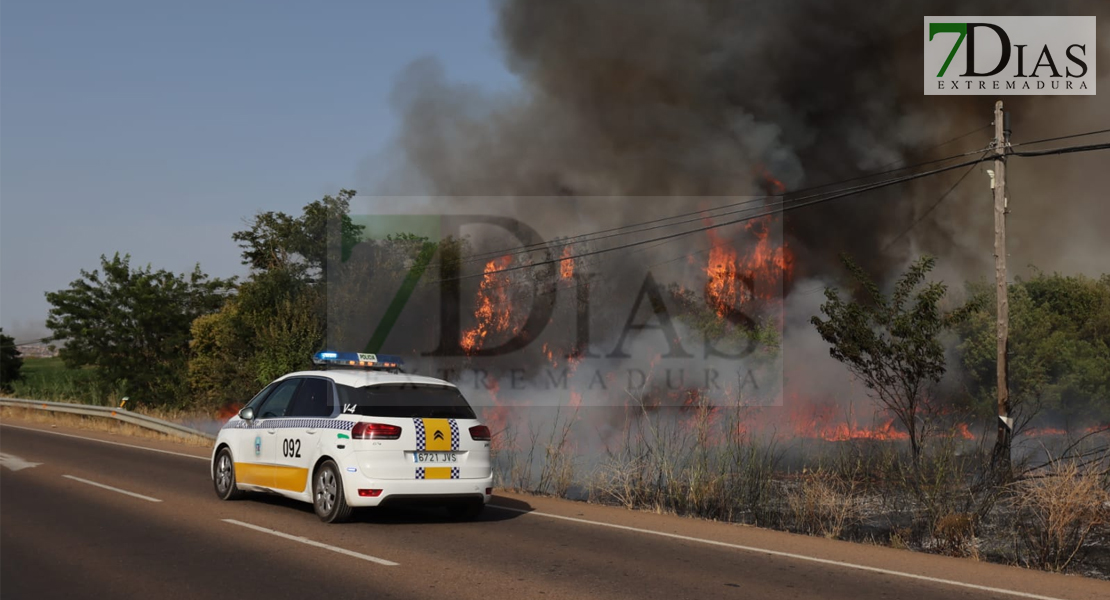 Segundo incendio de la tarde cerca de Badajoz: activan el nivel 1 de peligrosidad