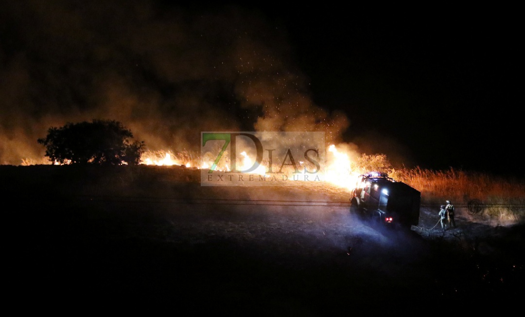 Incendio de madrugada cercano a la carretera de Olivenza (BA)