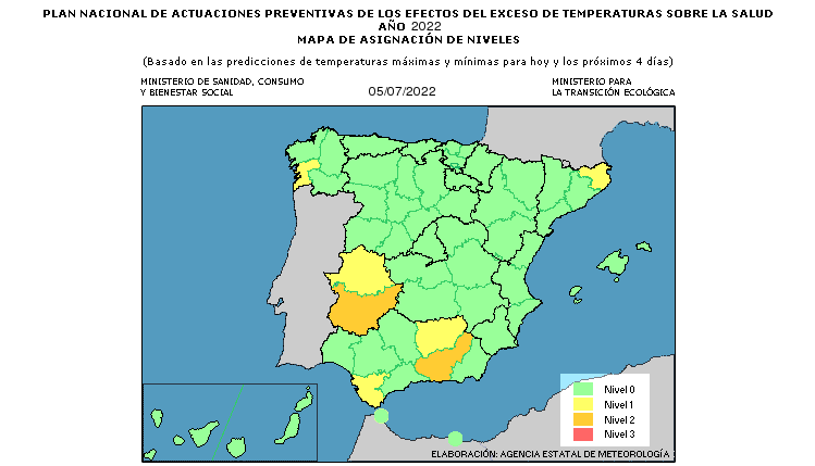El 112 activa el nivel naranja en la provincia de Badajoz