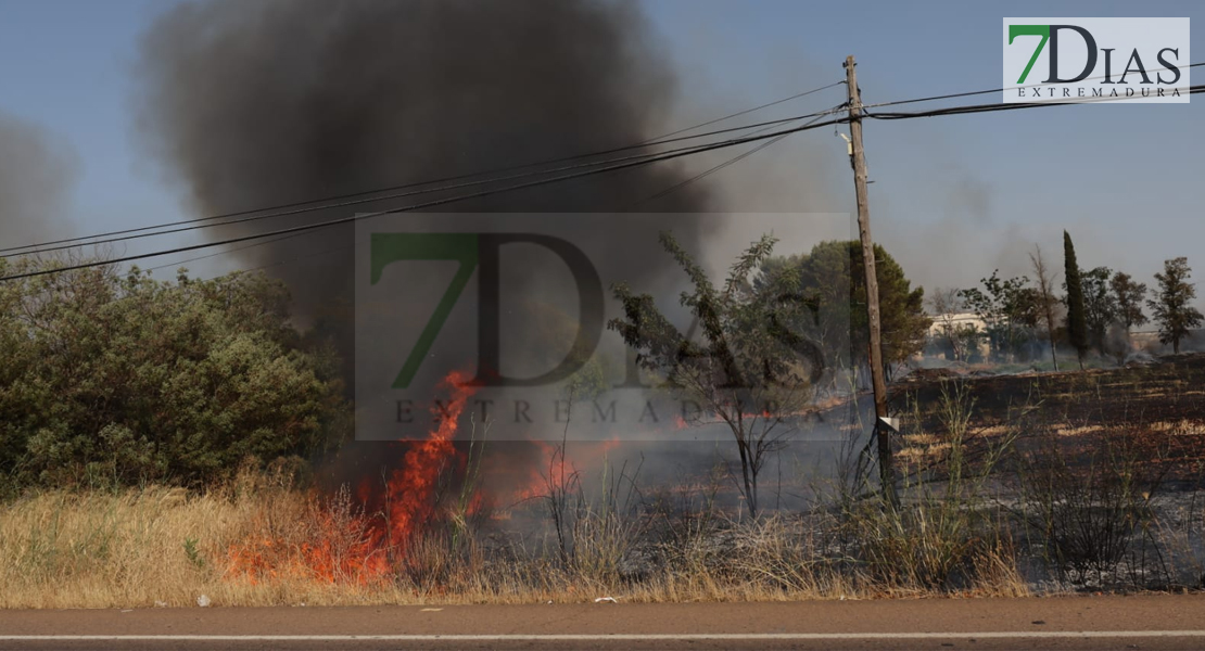 Segundo incendio de la tarde cerca de Badajoz: activan el nivel 1 de peligrosidad