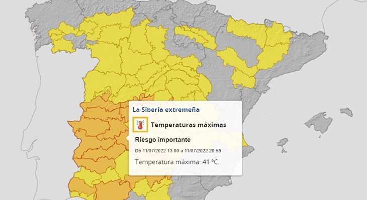 Extremadura en alerta naranja por altas temperaturas hasta el lunes