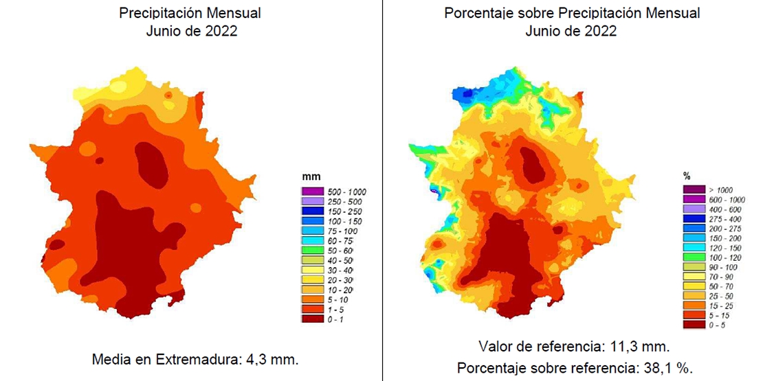 AEMET: “El mes de junio fue seco y cálido en Extremadura”