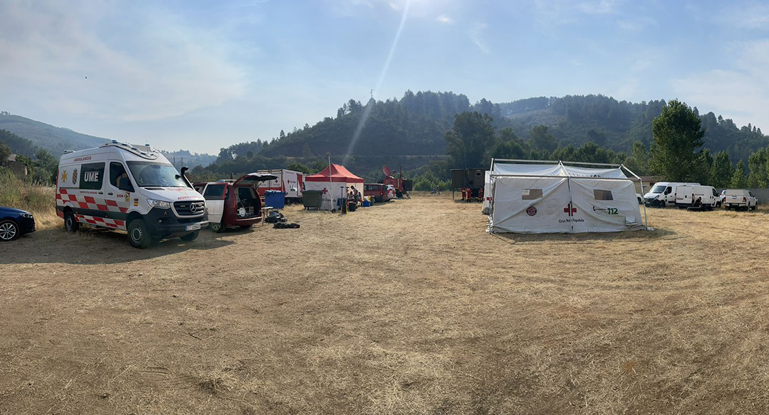Cruz Roja instala dos albergues provisionales para los afectados de los incendios de Las Hurdes