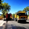 Evitan que el fuego llegue a las casas tras producirse un incendio de pastos en Plasencia