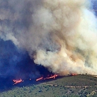 Bomberos Forestales luchan contra un incendio fuera de control en la provincia de Cáceres