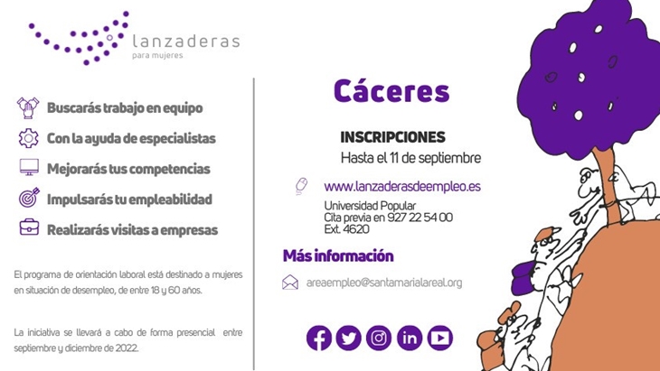 Cáceres contará en septiembre con una nueva Lanzadera de Empleo para mujeres