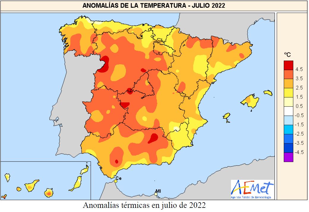 Julio de 2022, el mes más cálido en España desde que hay registros