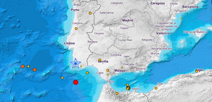 El 112 recibe llamadas por un terremoto de 5,4 en la zona del Golfo de Cádiz