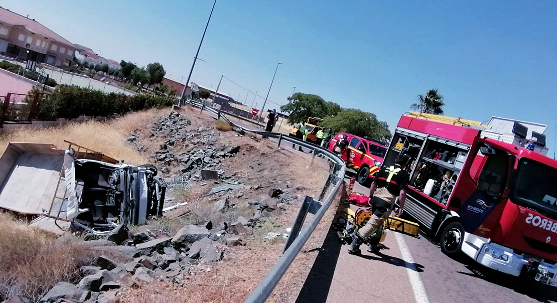 Accidente grave y traslado en helicóptero en Zalamea de la Serena