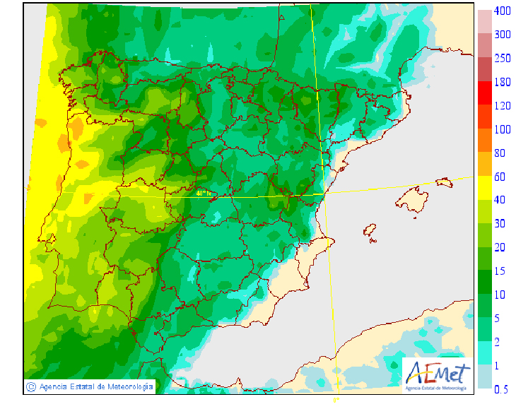 El 112 alerta de las lluvias que se esperan este lunes en Extremadura